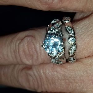 3 carat cz stones bridal set
